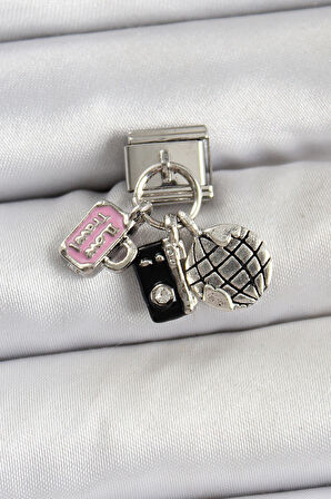 316L Çelik Sallantılı Çoklu Model Gümüş Renk Nomination Charm