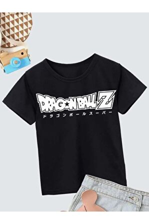 Ünisex Rahat Kalıp Pamuklu Baskılı Siyah Çocuk T-shirt