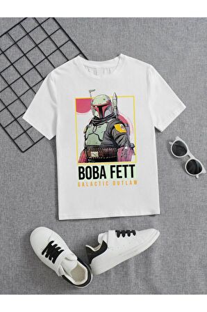 Ünisex Rahat Kalıp Pamuklu Baskılı Beyaz Çocuk T-shirt