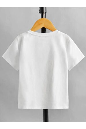 Unısex Rahat Kalıp Pamuklu Nasa Baskılı Çocuk T-shirt