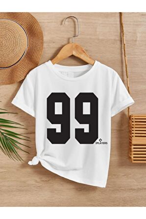 Ünisex Rahat Kalıp Pamuklu Baskılı Beyaz Çocuk T-shirt