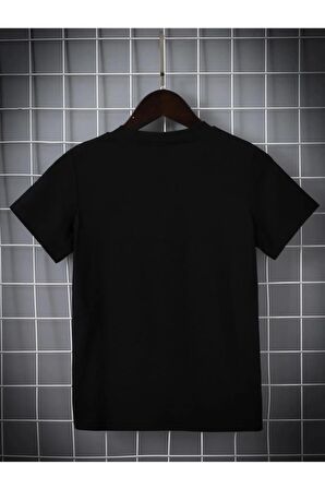 Unısex Rahat Kalıp Pamuklu Nasa-uzay Baskılı Çocuk T-shirt