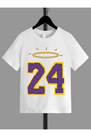 Ünisex Rahat Kalıp Pamuklu Baskılı Beyaz Çocuk T-shirt