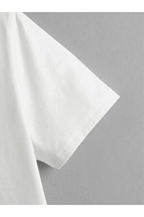 Unısex Rahat Kalıp Pamuklu Oyun Kartı Baskılı Çocuk T-shirt