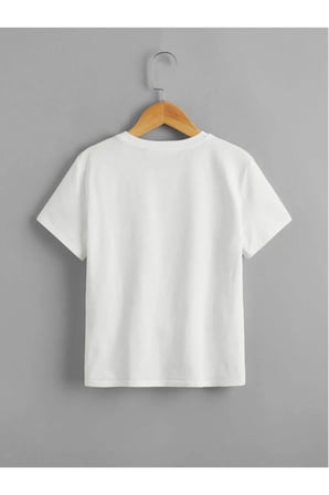 Unısex Rahat Kalıp Pamuklu Oyun Kartı Baskılı Çocuk T-shirt