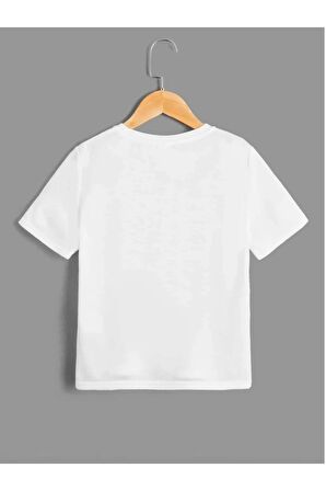 Unısex Rahat Kalıp Pamuklu Not Defıned Baskılı Çocuk T-shirt