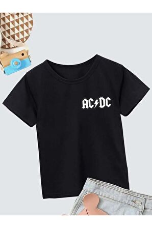 Ünisex Rahat Kalıp Pamuklu Baskılı Siyah Çocuk T-shirt