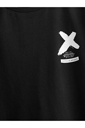 Unısex Rahat Kalıp Pamuklu LESS IS MORE Baskılı Çocuk T-shirt