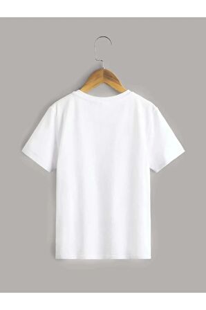 Unısex Rahat Kalıp Pamuklu THINGKING Baskılı Çocuk T-shirt