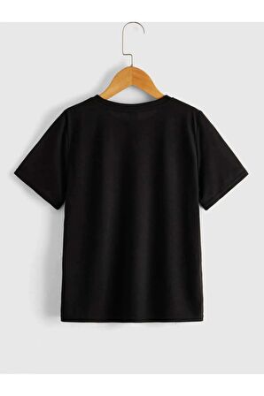 Unısex Rahat Kalıp Pamuklu Dancıng Steps Baskılı Çocuk T-shirt