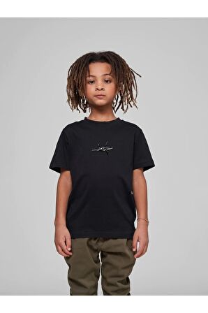 Çocuk Oversize Unisex Düğüm Pamuklu Bisiklet Yaka Tişört