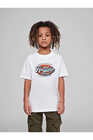 Çocuk Oversize Unisex Headster Pamuklu Bisiklet Yaka Tişört