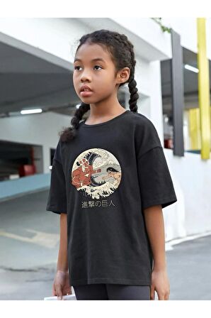 Çocuk Oversize Unisex Titan Pamuklu Bisiklet Yaka