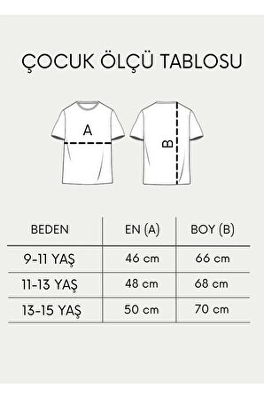 Çocuk Oversize Unisex Kırmızı Ejder Pamuklu Bisiklet Yaka Tişört