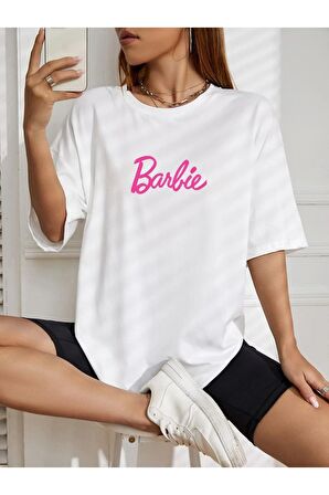 Unisex Barbıe Baskılı Oversize Tshırt