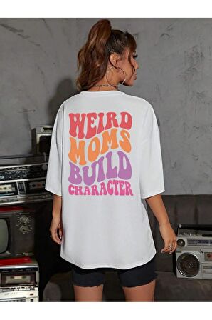 Unisex WEIRD Baskılı Oversize Tshırt