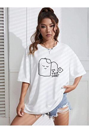 Unisex TEA Baskılı Oversize Tshırt