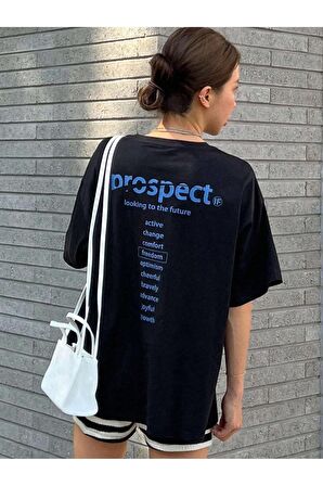 Unisex PROSPECT Baskılı Oversize Tshırt