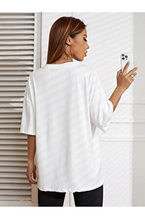 Unisex PINK CALIFORNIA Baskılı Oversize Tshırt