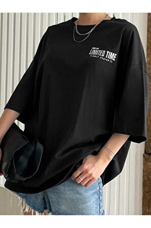 Unisex Lımıted Tıme Baskılı Oversize Tshırt