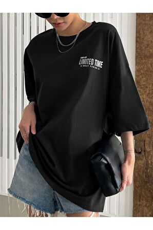 Unisex Lımıted Tıme Baskılı Oversize Tshırt