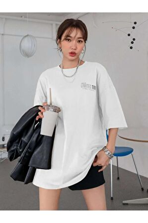 Unisex Lımıted Tıme Baskılı Oversize Tshırt