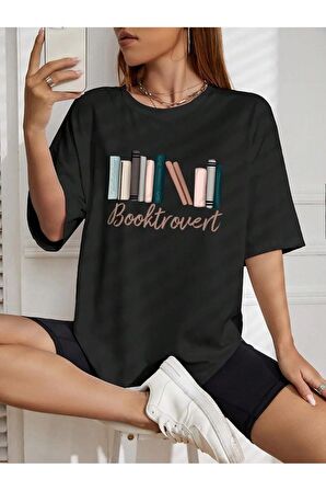 Unisex KİTAP Baskılı Oversize Tshırt