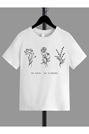 Unisex Rahat Kalıp Pamuklu Baskılı Çocuk T-shirt