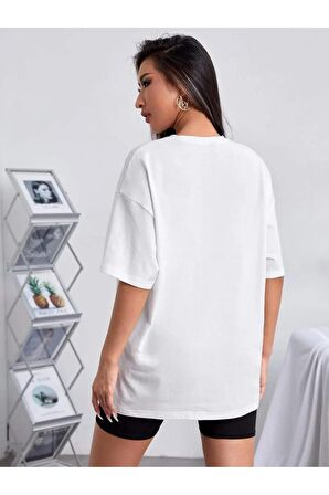 Unisex FİGÜR Baskılı Oversize Tshırt
