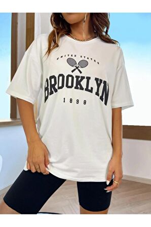 Unisex BROOKLYN Baskılı Oversize Tshırt