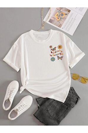 Unisex POSITIVITYY Baskılı Oversize Tshırt