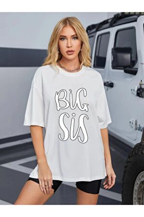Unisex BIG SIS Baskılı Oversize Tshırt
