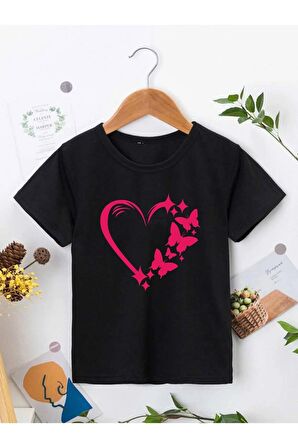 Unisex Rahat Kalıp Pamuklu Baskılı Çocuk T-shirt