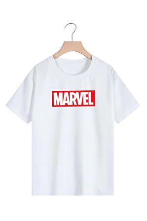 Unisex Marvel Baskılı Oversize Tshırt