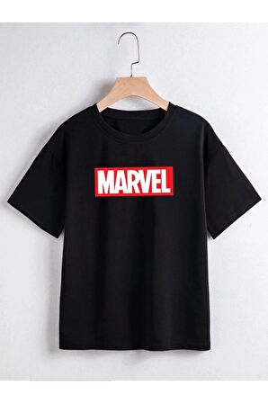 Unisex Marvel Baskılı Oversize Tshırt