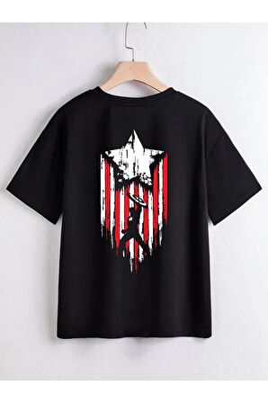 Unisex Marvel Baskılı Oversize Tshırt