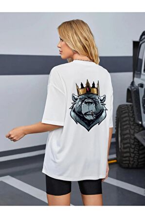 Unisex KING Baskılı Oversize Tshırt