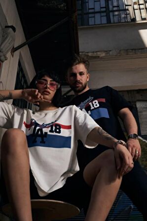 Unisex La Dodgers Baskılı Oversize Tshirt