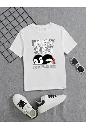 Unisex Rahat Kalıp Pamuklu Baskılı Çocuk T-shirt