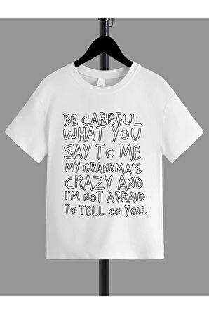 Unisex Rahat Kalıp Pamuklu Baskılı Siyah Çocuk T-shirt