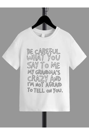 Unisex Rahat Kalıp Pamuklu Baskılı Siyah Çocuk T-shirt