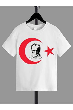Unisex Çocuk Rahat Kalıp Pamuklu Baskılı T-shirt