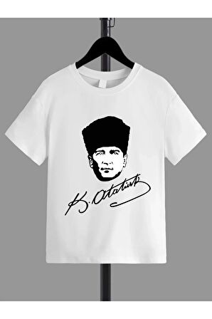 Unisex Rahat Kalıp Pamuklu Baskılı Çocuk T-shirt