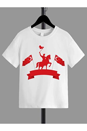 Unisex Rahat Kalıp Pamuklu Baskılı Çocuk T-shirt