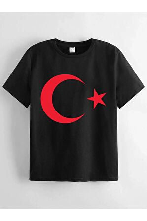 Unisex Rahat Kalıp Pamuklu Baskılı Çocuk T-shirt