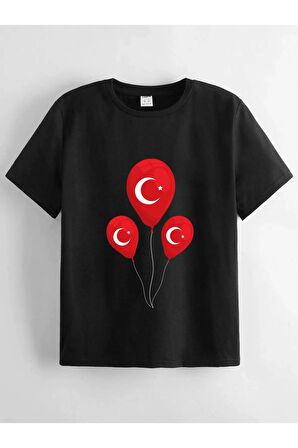Unisex Rahat Kalıp Pamuklu Baskılı Çocuk T-shirt