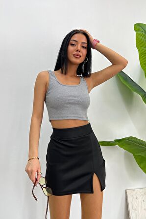 Kadın Askılı Crop Top Bluz