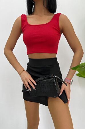 Kadın Askılı Crop Top Bluz