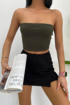 Kaşkorse Fitilli Crop Straplez