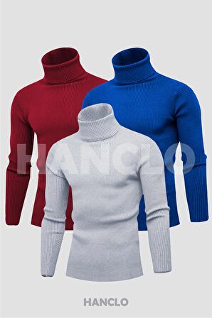 Unisex 5’li Hazır Paket Balıkçı Yaka Kaşkorse Slimfit Boğazlı Kazak